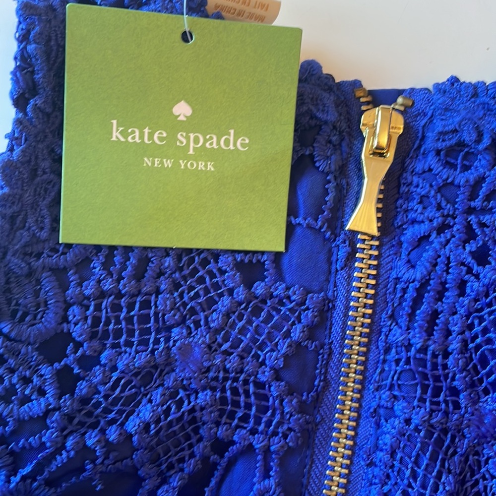 KATE SPADE BLUE FLORAL EMBROIDERY DRESS - Picture 3 of 5